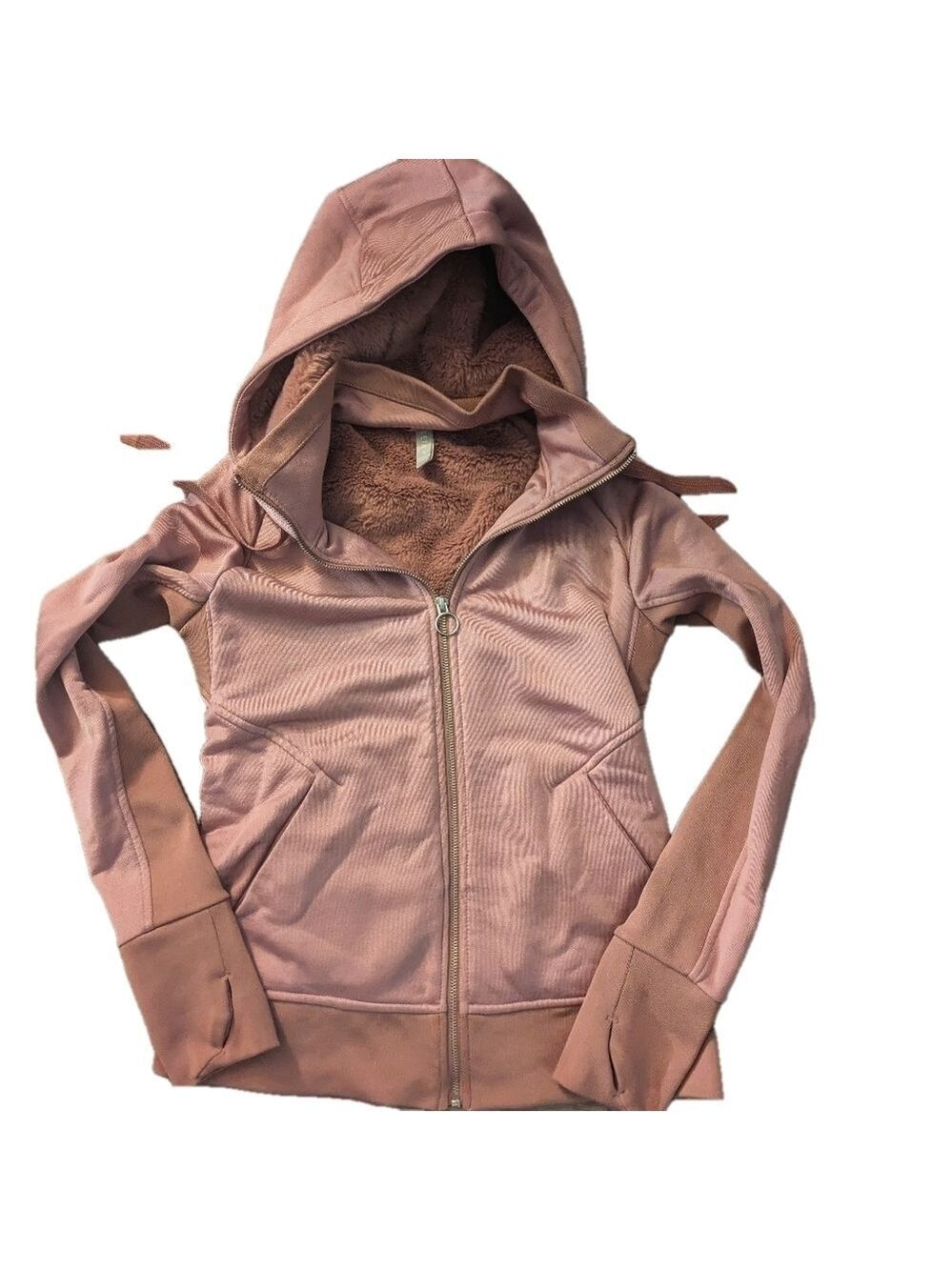 Athleta Triumph Luxe Shine Full Zip Hoodie Mauve Women's Small